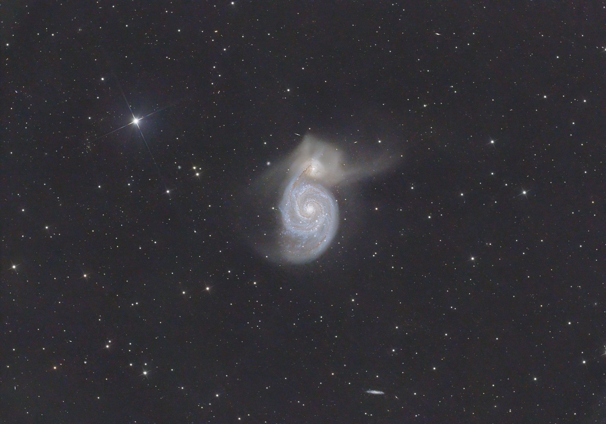 Messier 51 (better known as Vortex Galaxy, M51 or NGC 5194) is a famous spiral galaxy in the constellation of Canis Venatici.